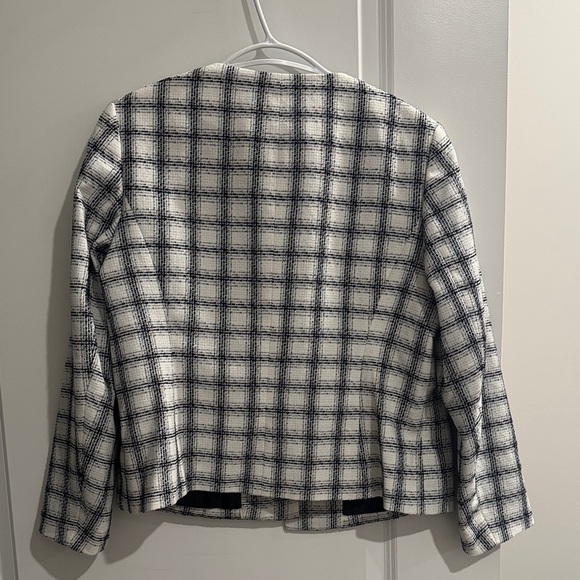 Kasper Tweed Checkered Blazer Black White Office Work NWT - Picture 4 of 5